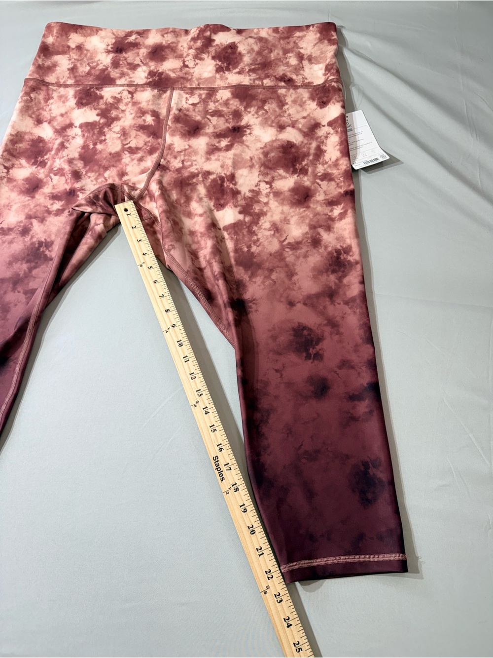 NWT Athleta Elation 7/8 tight maroon tie dye size 3X - Picture 5 of 6